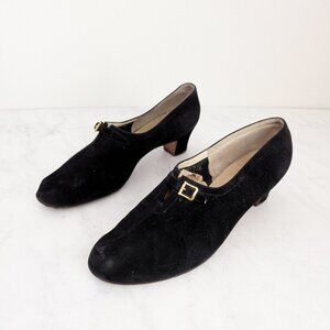 Vintage 1950s Salvatore Ferragamo Buckle Booties Heels 7.5 --As Seen at the Met!